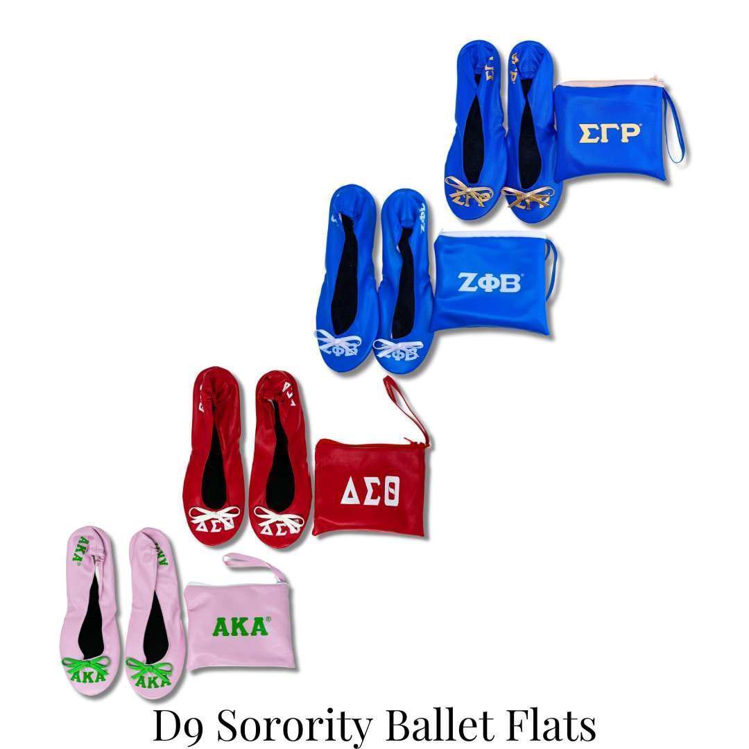 D9 Sorority Flats | Alpha Kappa Alpha Ballet Flats | Delta Sigma Theta Ballet Flats | Zeta Phi Beta Ballet Flats | Sigma Gamma Rho Ballet Flats