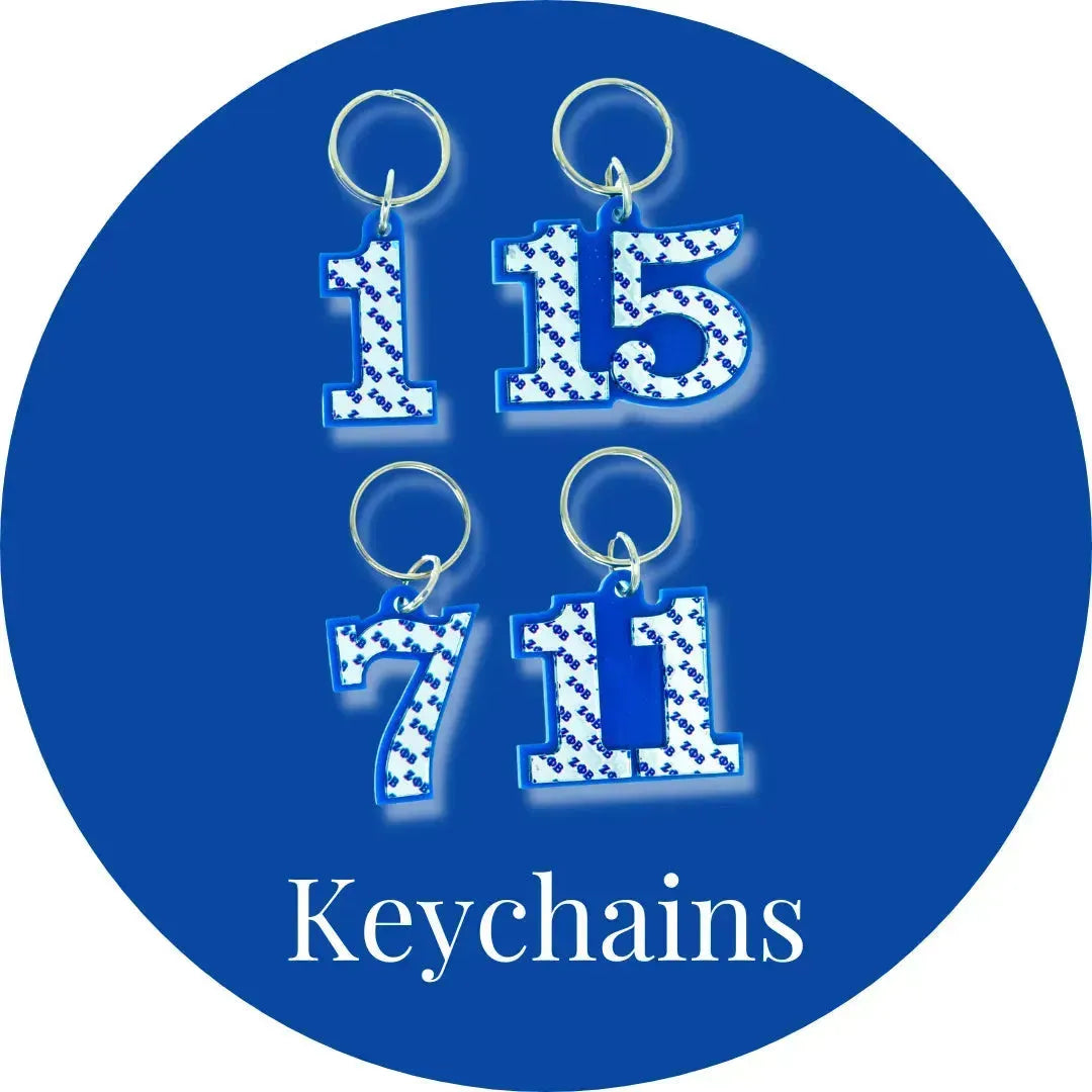ΖΦΒ Keychains - Zeta Phi Beta-Betty's Promos Plus, LLC