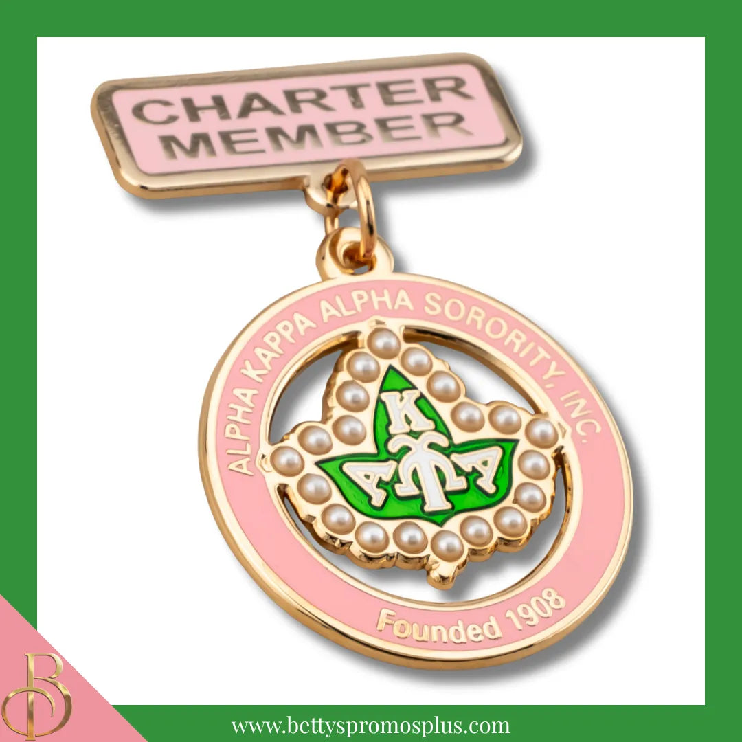 Alpha Kappa Alpha AKA Charter Member Greek Lapel Pin-Alpha Kappa Alpha Paraphernalia-Alpha Kappa Alpha Lapel Pin-Betty's Promos Plus