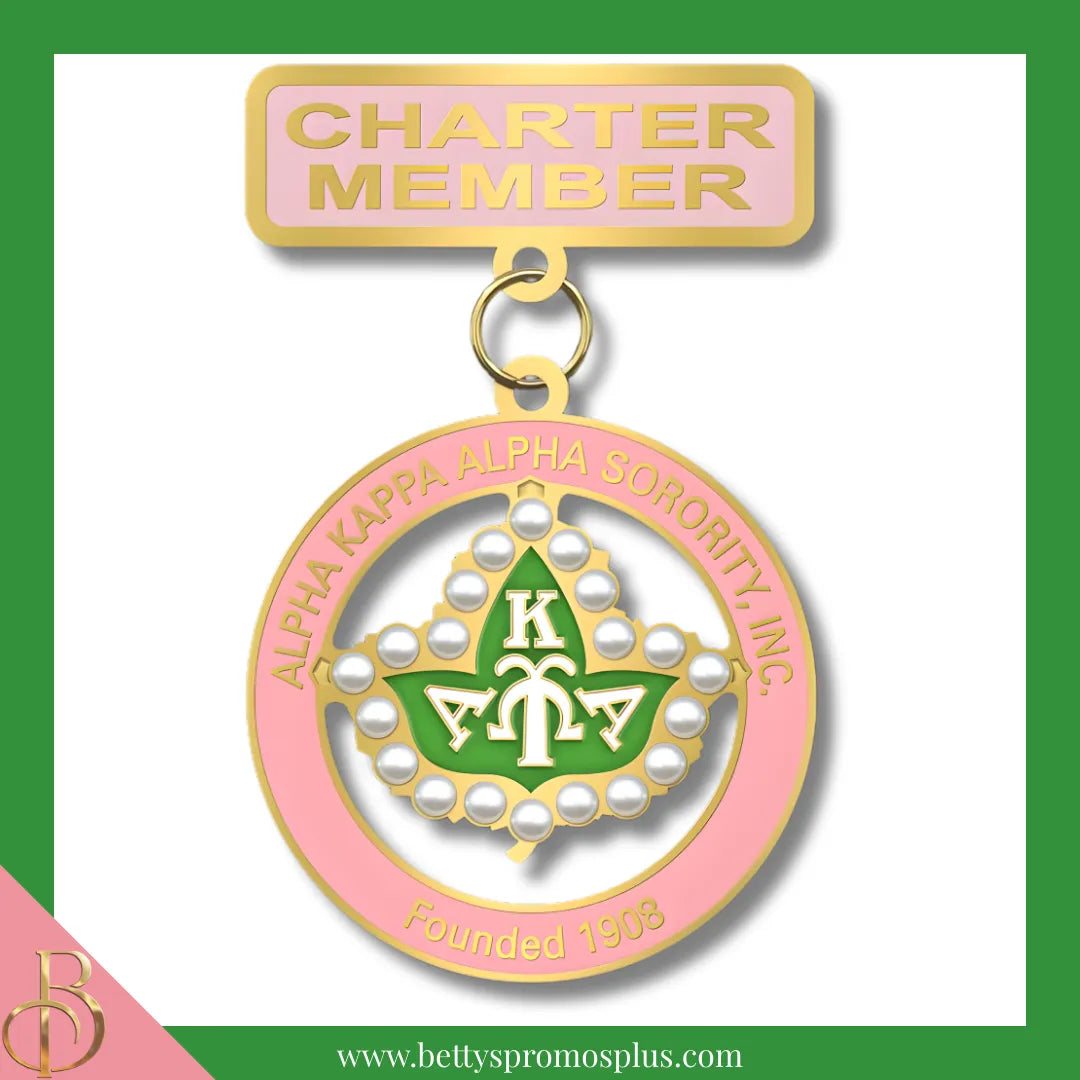 Alpha Kappa Alpha AKA Charter Member Greek Lapel Pin-Pink-Alpha Kappa Alpha Paraphernalia-Alpha Kappa Alpha Lapel Pin-Betty's Promos Plus