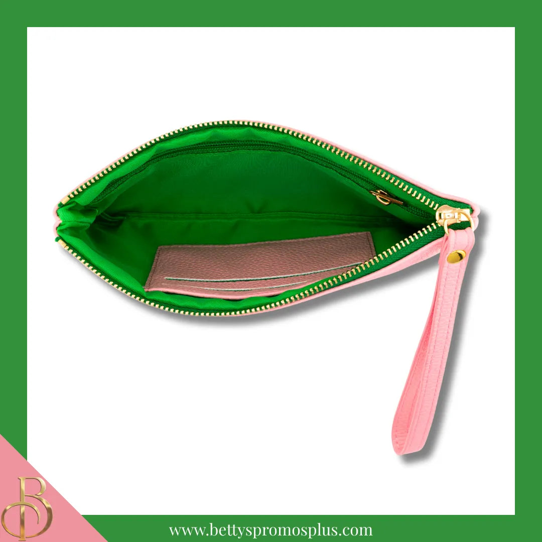 Alpha Kappa Alpha AKA Clutch Wristlet-Alpha Kappa Alpha Paraphernalia-Alpha Kappa Alpha Wallet-Betty's Promos Plus