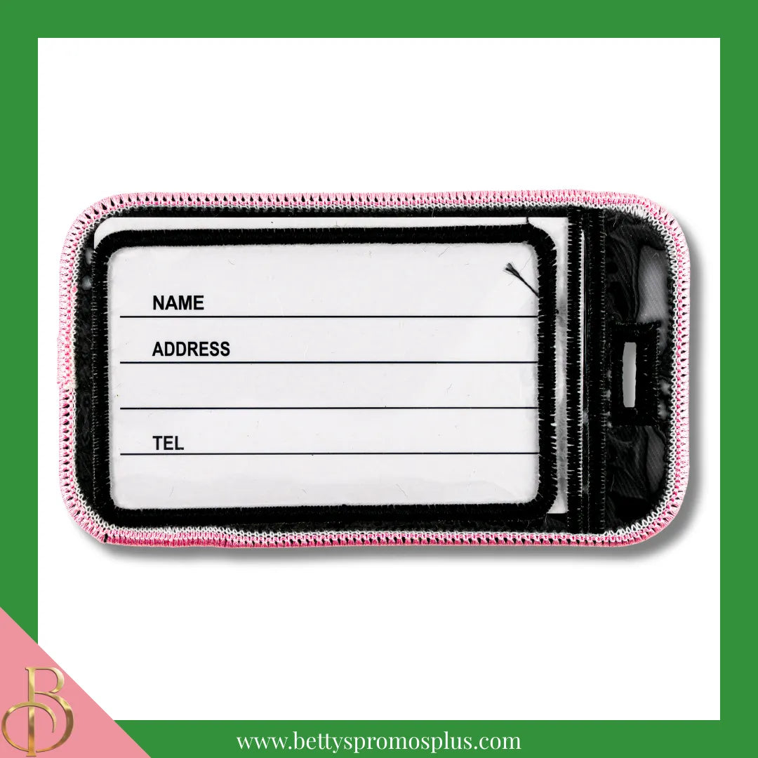 Alpha Kappa Alpha AKA Founded 1908 Embroidered Luggage Tag-Alpha Kappa Alpha Paraphernalia-Alpha Kappa Alpha Luggage Tag-Betty's Promos Plus