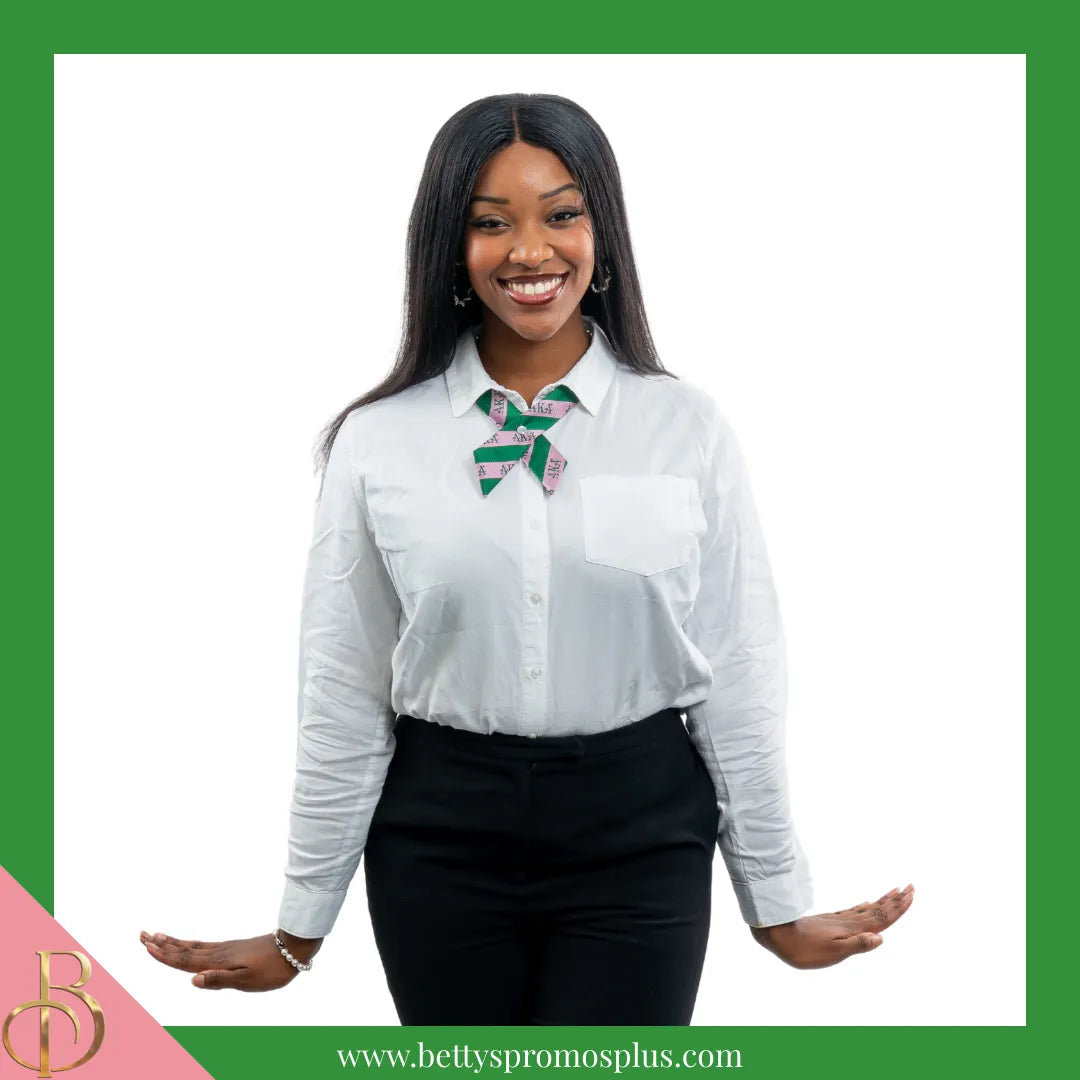 Alpha Kappa Alpha AKA Greek Letters Crossover Bow Tie-Alpha Kappa Alpha Paraphernalia-Alpha Kappa Alpha Bow Tie-Betty's Promos Plus