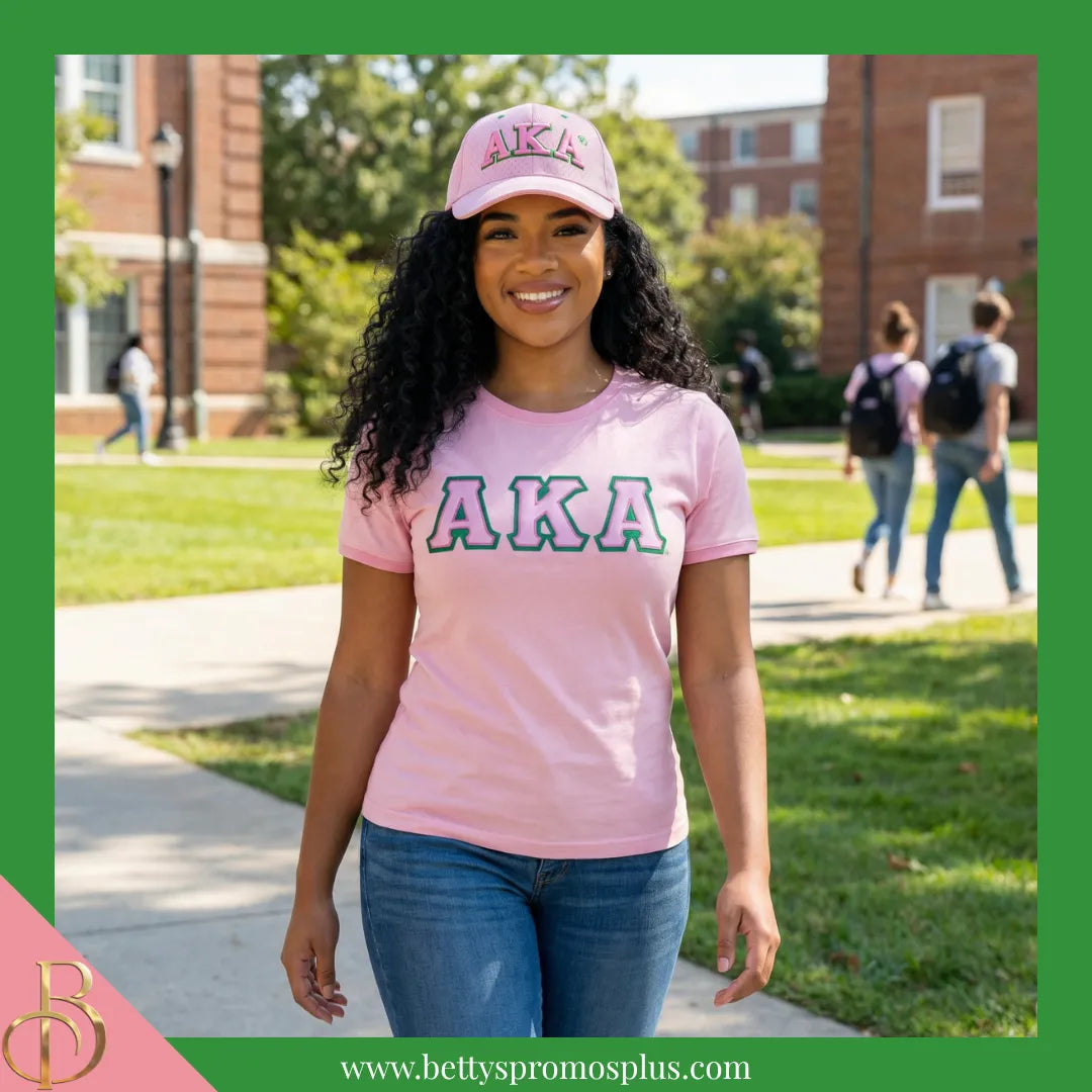 Alpha Kappa Alpha AKA Greek Letters Mesh Flex Fit Embroidered Hat-Alpha Kappa Alpha Paraphernalia-Alpha Kappa Alpha Hats-Betty's Promos Plus