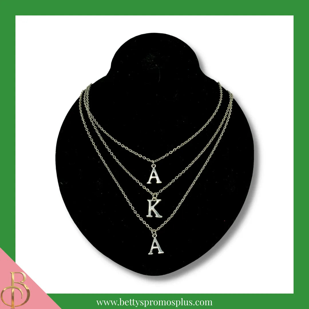 Alpha Kappa Alpha AKA Greek Letters Multi Strand Necklace-Alpha Kappa Alpha Paraphernalia-Alpha Kappa Alpha Necklace-Betty's Promos Plus