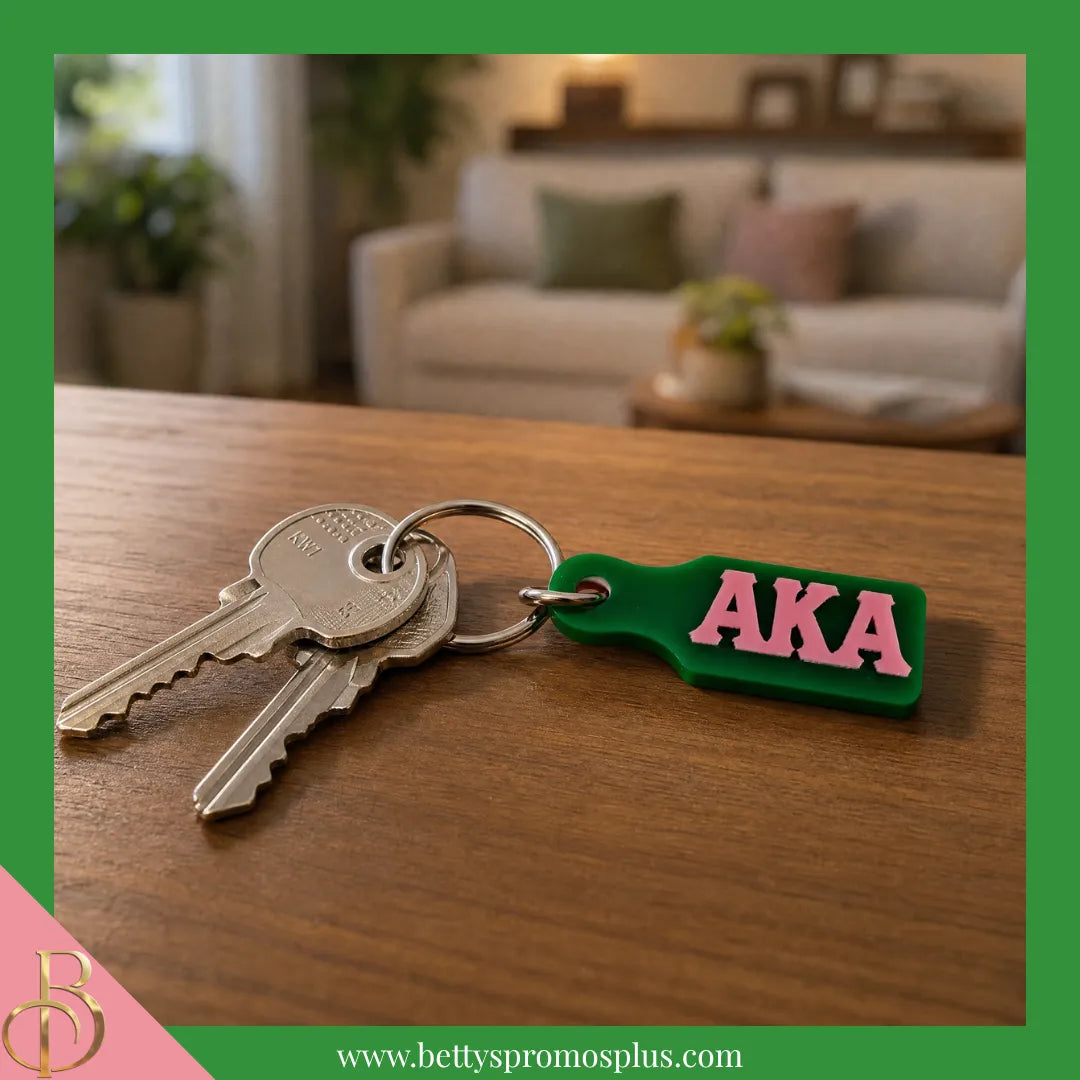 Alpha Kappa Alpha AKA Paddle Acrylic Keychain-Alpha Kappa Alpha Paraphernalia-Alpha Kappa Alpha Keychain-Betty's Promos Plus