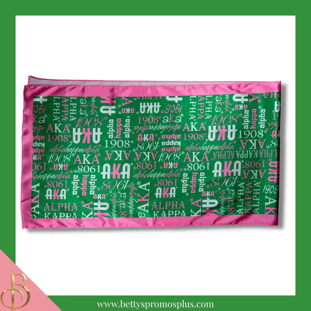 Alpha Kappa Alpha AKA Signature Scarf-Green-Alpha Kappa Alpha Paraphernalia-Alpha Kappa Alpha Scarf-Betty's Promos Plus