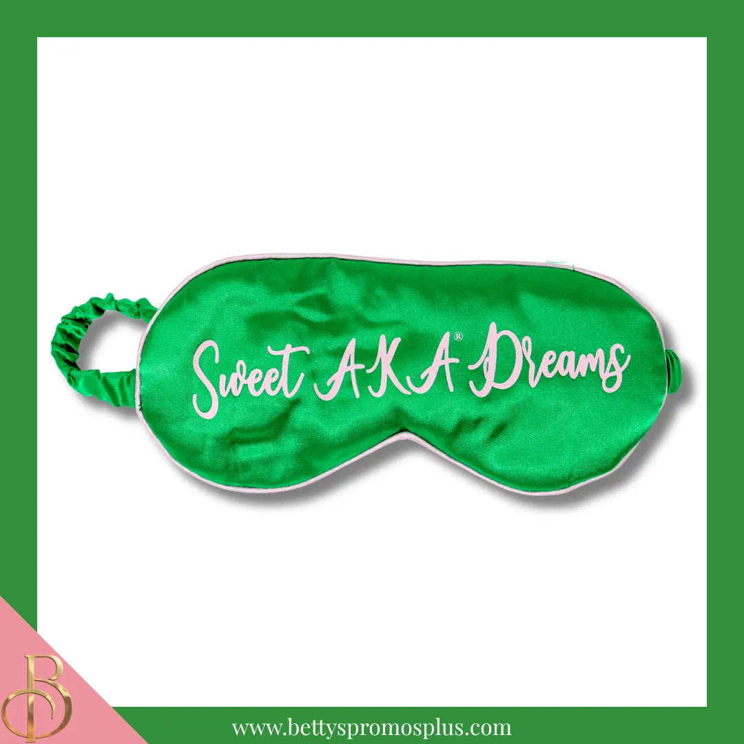Alpha Kappa Alpha AKA "Sweet AKA Dreams" Sleep Mask-Green-Alpha Kappa Alpha Paraphernalia-Alpha Kappa Alpha Sleep Mask-Betty's Promos Plus