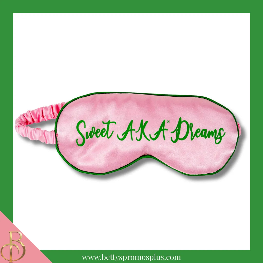 Alpha Kappa Alpha AKA "Sweet AKA Dreams" Sleep Mask-Pink-Alpha Kappa Alpha Paraphernalia-Alpha Kappa Alpha Sleep Mask-Betty's Promos Plus