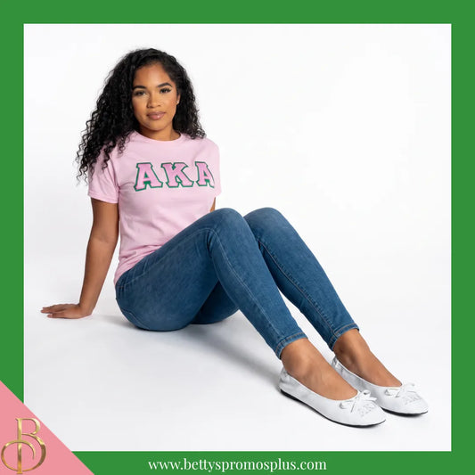 Alpha Kappa Alpha AKA Uninterrupted White Embroidered Ballet Flats with Carrying Case-Alpha Kappa Alpha Paraphernalia-Alpha Kappa Alpha Ballet Flats-Betty's Promos Plus