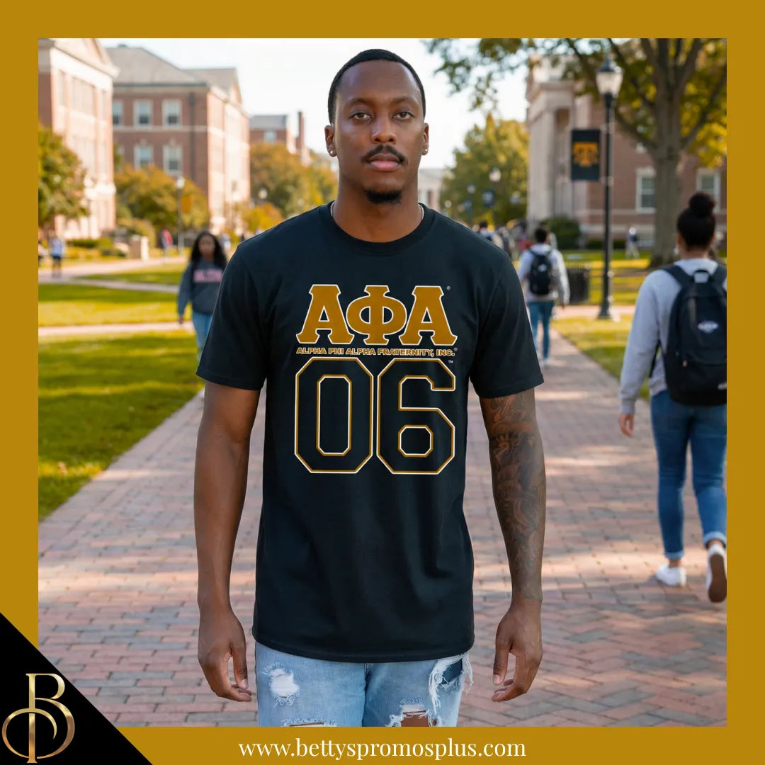 Alpha Phi Alpha ΑΦΑ 06 Screen Printed T-Shirt-Alpha Phi Alpha Paraphernalia-Alpha Phi Alpha T-Shirts-Betty's Promos Plus