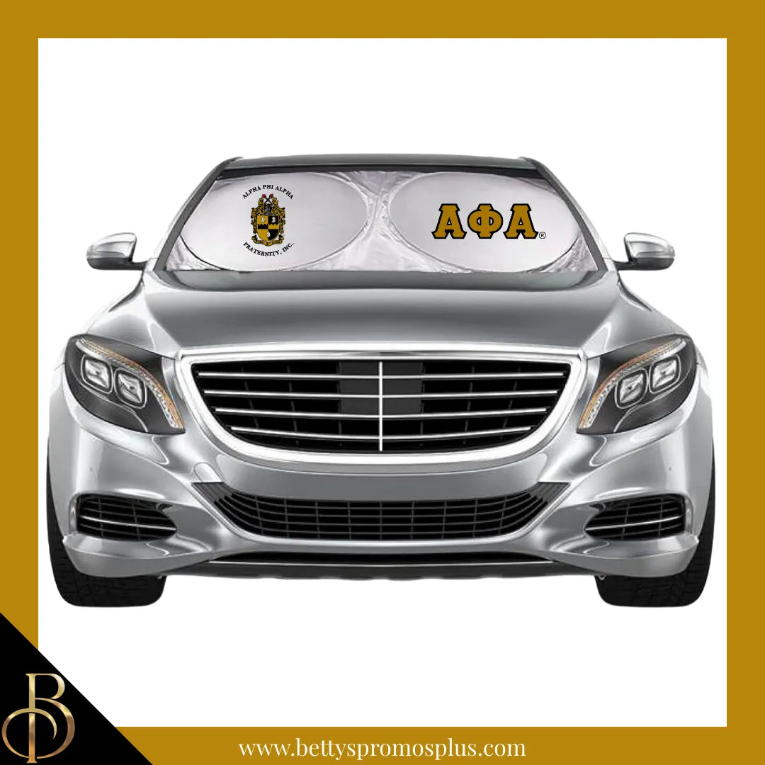 Alpha Phi Alpha ΑΦΑ Collapsible Car Sun Shade with Pouch-Alpha Phi Alpha Paraphernalia-Alpha Phi Alpha Car Shade-Betty's Promos Plus