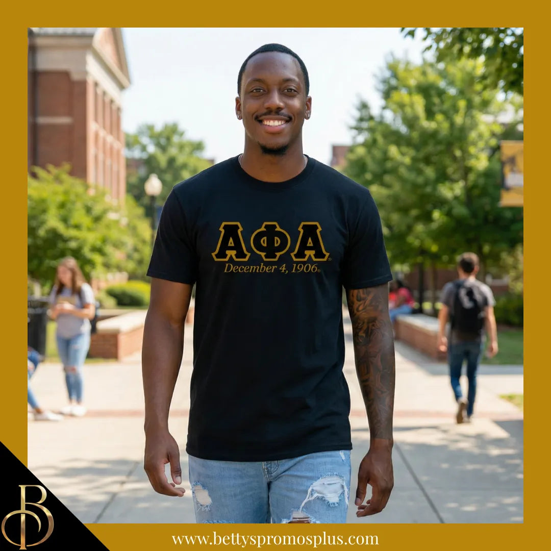 Alpha Phi Alpha ΑΦΑ Founding Date Screen Printed T-Shirt-Alpha Phi Alpha Paraphernalia-Alpha Phi Alpha T-Shirts-Betty's Promos Plus