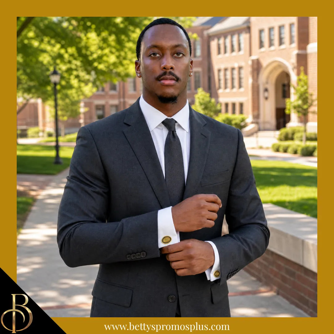 Alpha Phi Alpha ΑΦΑ Oval Stone Cufflinks-Alpha Phi Alpha Paraphernalia-Alpha Phi Alpha Cuff Links-Betty's Promos Plus