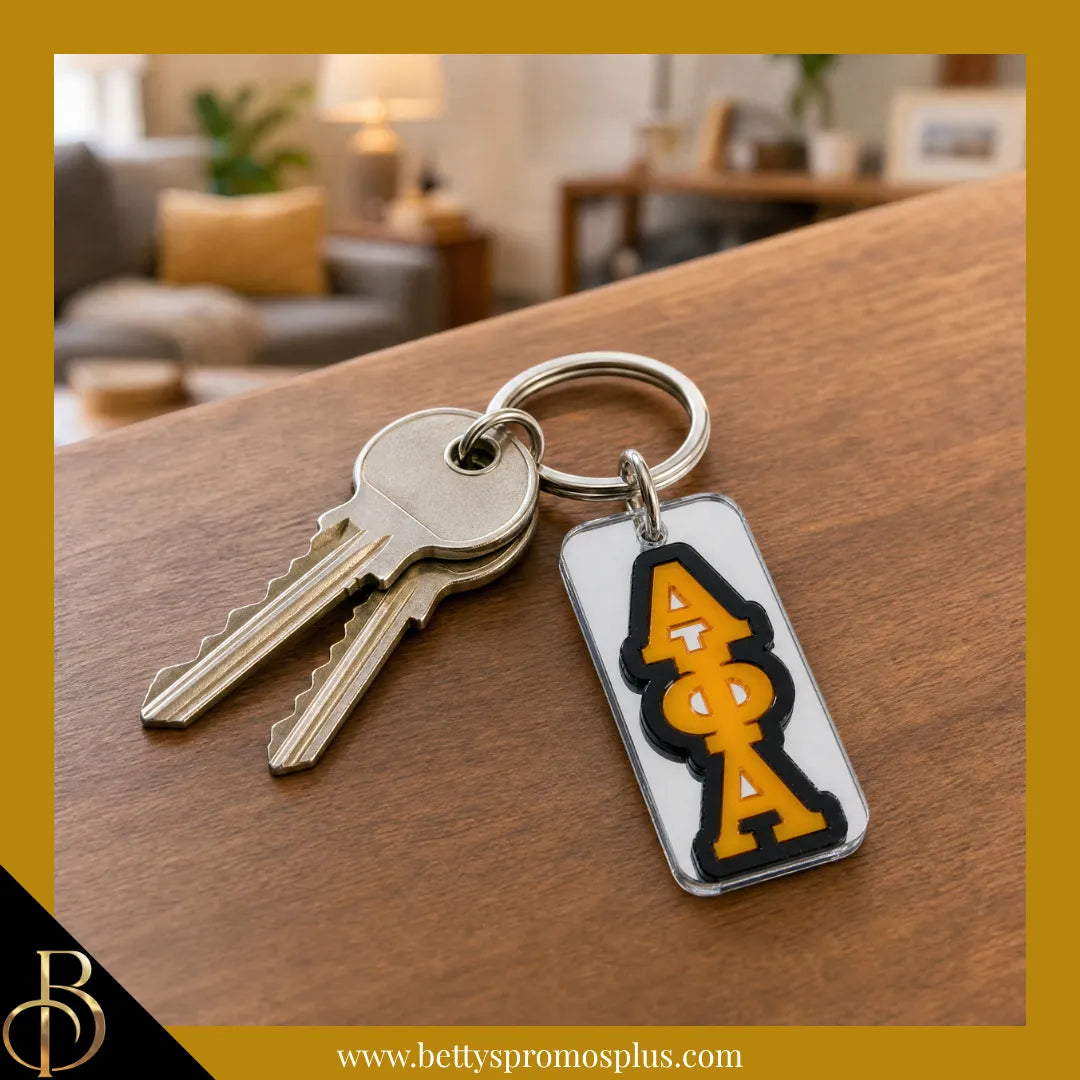 Alpha Phi Alpha ΑΦΑ Vertical Block Acrylic Keychain-Alpha Phi Alpha Paraphernalia-Alpha Phi Alpha Keychain-Betty's Promos Plus
