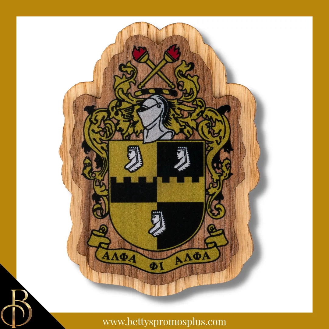 Alpha Phi Alpha ΑΦΑ Wooden Shield Decal-Large-Alpha Phi Alpha Paraphernalia-Alpha Phi Alpha Wood Decal-Betty's Promos Plus