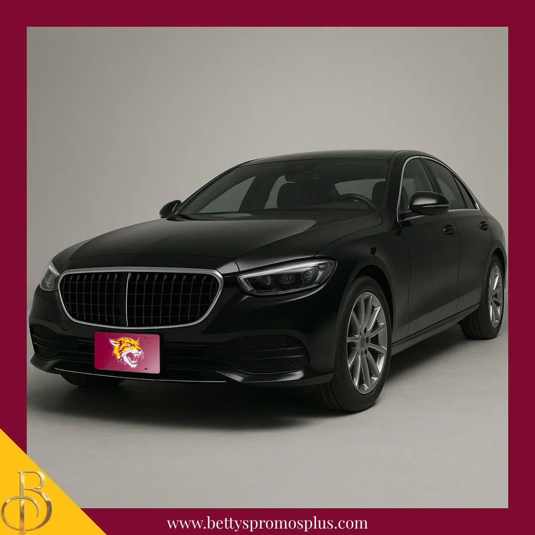 Bethune-Cookman B-CU Wildcat Laser Engraved Mirrored Acrylic Auto Tag License Plate-BCU Paraphernalia-BCU Auto Tag-Betty's Promos Plus