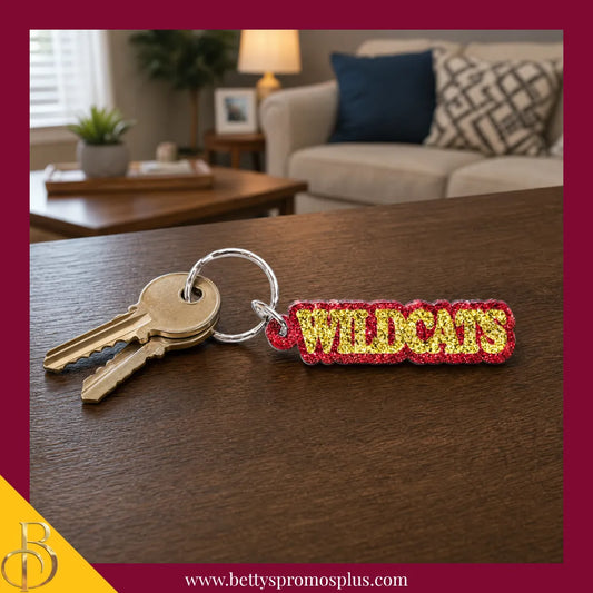 Bethune-Cookman BCU Wildcats Glitter Keychain-BCU Paraphernalia-BCU Keychain-Betty's Promos Plus