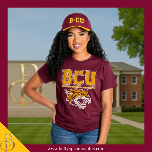 Bethune Cookman University B-CU Wildcats 2-Tone Snapback Cap-BCU Paraphernalia-BCU Hats-Betty's Promos Plus