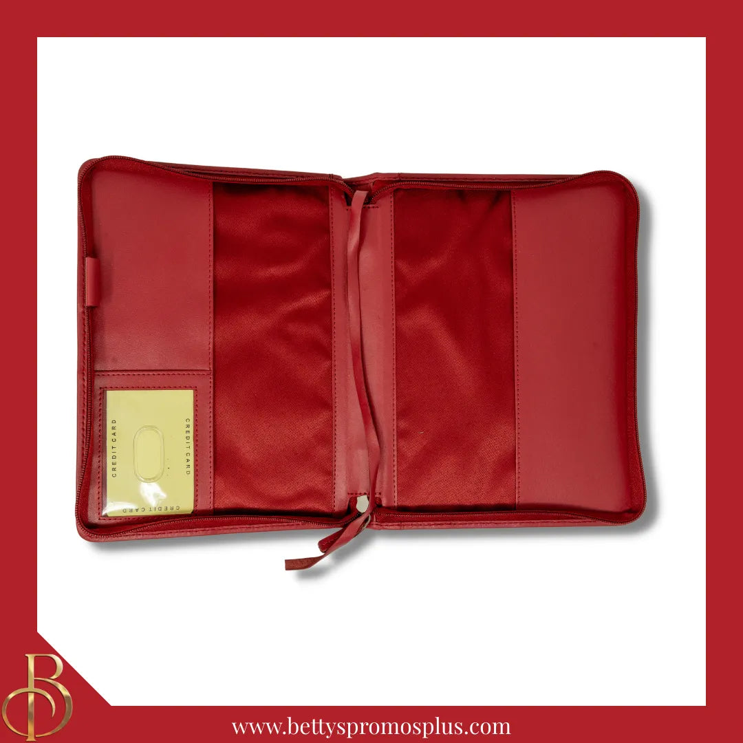 Delta Sigma Theta ΔΣΘ 100% Leather Ritual Cover with Debossed Shield-Delta Sigma Theta Paraphernalia-Delta Sigma Theta Ritual Cover-Betty's Promos Plus