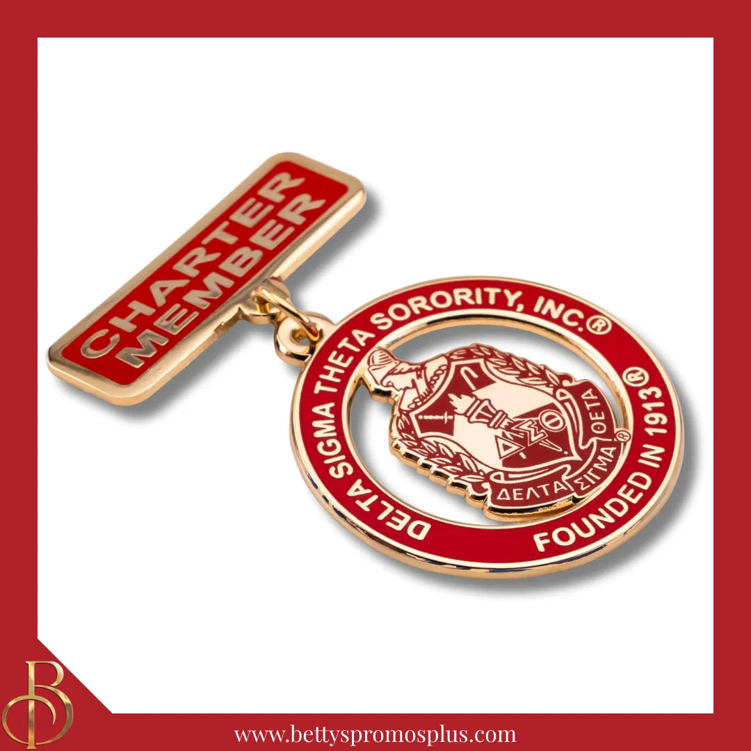 Delta Sigma Theta ΔΣΘ Charter Member Greek Lapel Pin-Delta Sigma Theta Paraphernalia-Delta Sigma Theta Lapel Pin-Betty's Promos Plus