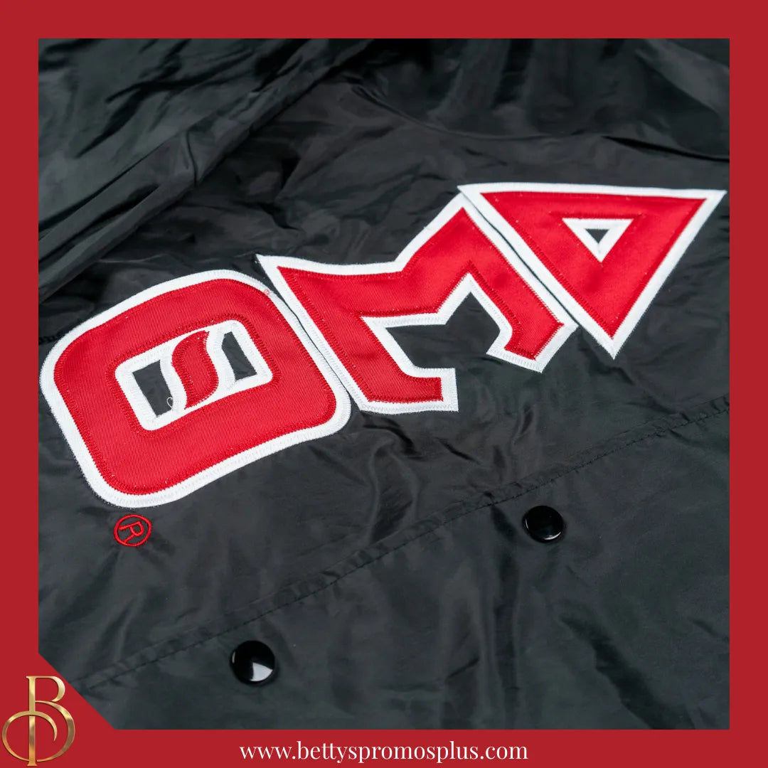 Delta Sigma Theta ΔΣΘ Double-Stitched Embroidered Windbreaker Line Jacket-Delta Sigma Theta Paraphernalia-Delta Sigma Theta Line Jacket-Betty's Promos Plus