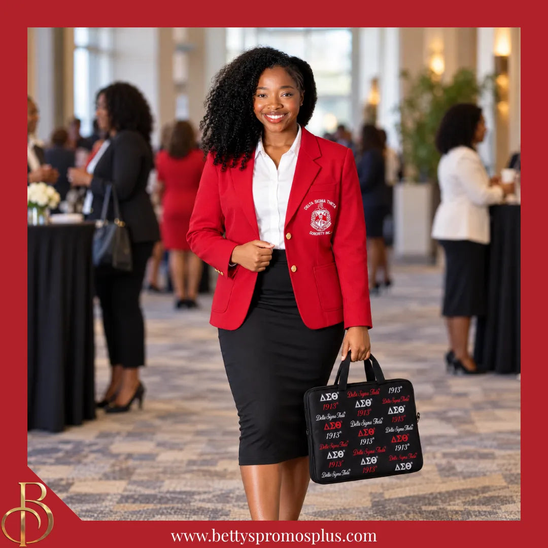 Delta Sigma Theta ΔΣΘ Neoprene Laptop Sleeve-Delta Sigma Theta Paraphernalia-Delta Sigma Theta Bags/Purses-Betty's Promos Plus
