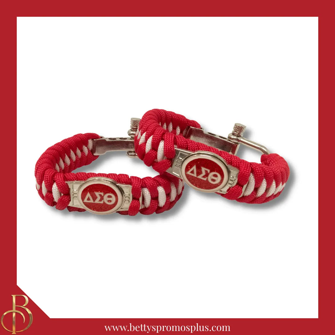Delta Sigma Theta ΔΣΘ Paracord Survival Bracelet-Red-Delta Sigma Theta Paraphernalia-Delta Sigma Theta Bracelet-Betty's Promos Plus