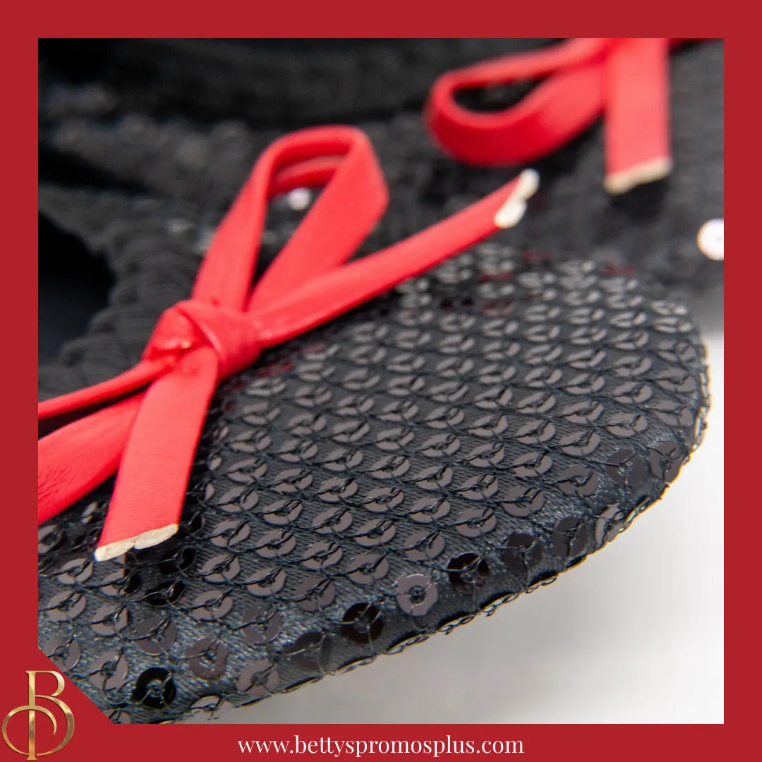 Delta Sigma Theta ΔΣΘ Sequin Ballet Flats with Sequin Carrying Case-Delta Sigma Theta Paraphernalia-Delta Sigma Theta Ballet Flats-Betty's Promos Plus