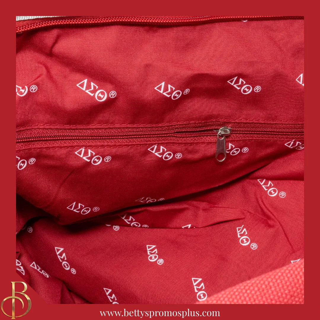 Delta Sigma Theta ΔΣΘ Shield Heavy Duty Canvas Tote Bag-Delta Sigma Theta Paraphernalia-Delta Sigma Theta Tote Bags-Betty's Promos Plus