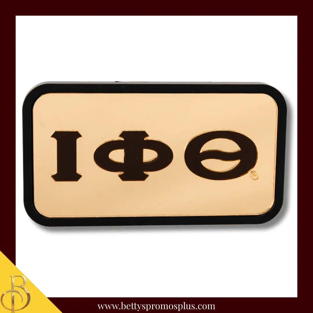 Iota Phi Theta ΙΦΘ Tow Hitch Cover with Laser Engraved Greek Letters-Iota Phi Theta Paraphernalia-Iota Phi Theta Hitch Caps-Betty's Promos Plus