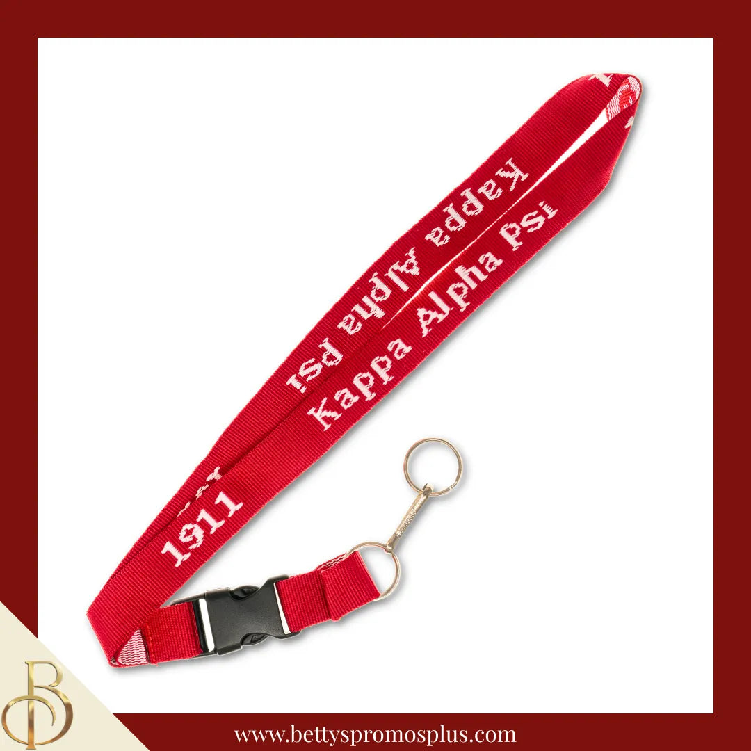 Kappa Alpha Psi ΚΑΨ 1911 Woven Embroidered Lanyard-Red-Kappa Alpha Psi Paraphernalia-Kappa Alpha Psi Lanyards-Betty's Promos Plus