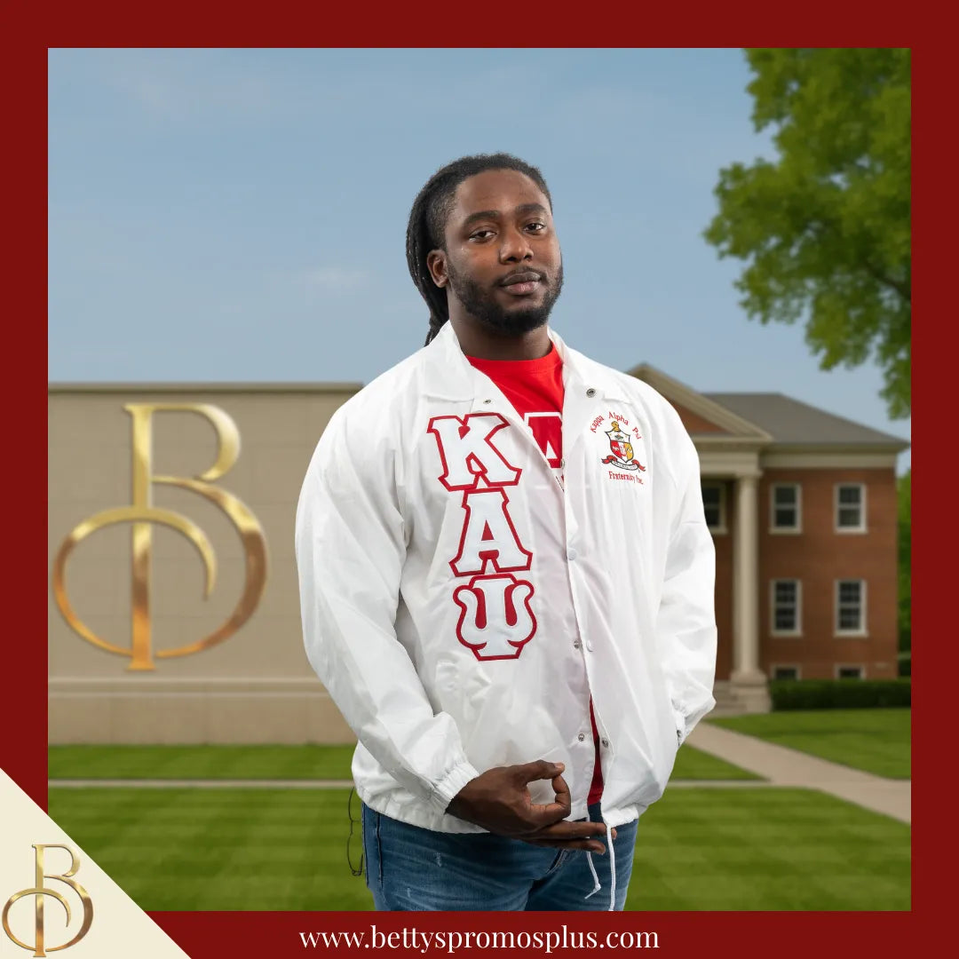 Kappa Alpha Psi ΚΑΨ Double-Stitched Embroidered Windbreaker Line Jacket-Kappa Alpha Psi Paraphernalia-Kappa Alpha Psi Line Jacket-Betty's Promos Plus