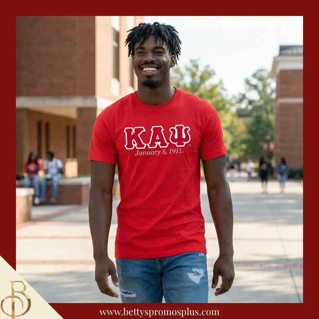 Kappa Alpha Psi ΚΑΨ Founding Date Screen Printed T-Shirt-Kappa Alpha Psi Paraphernalia-Kappa Alpha Psi T-Shirts-Betty's Promos Plus