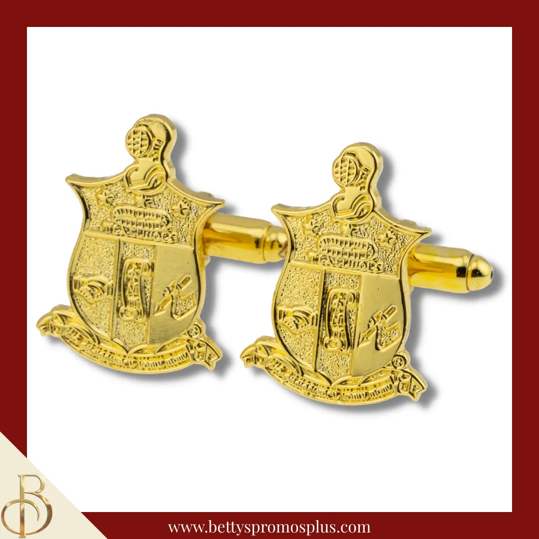 Kappa Alpha Psi KAΨ Shield Sandblasted Cuff Links-Kappa Alpha Psi Paraphernalia-Kappa Alpha Psi Cuff Links-Betty's Promos Plus