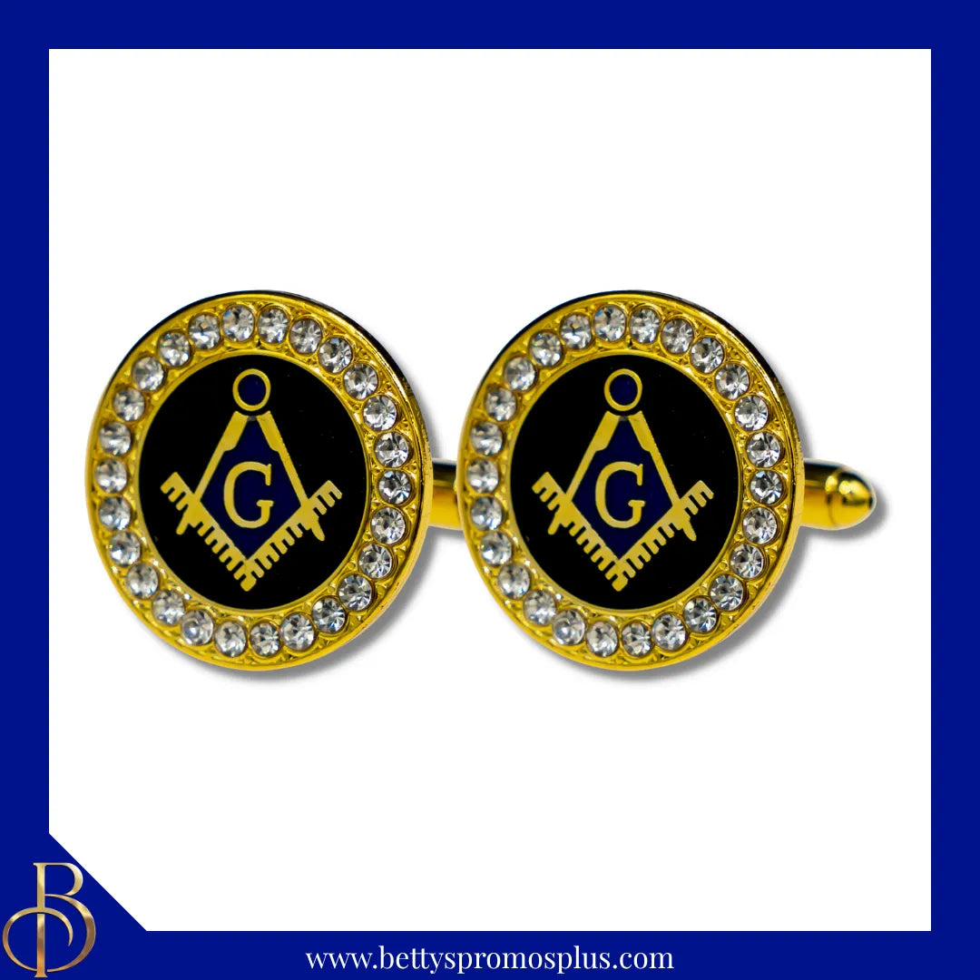 Mason Masonic Bling Cufflinks Freemason Cuff Links-Masonic Paraphernalia-Masonic Cuff Links-Betty's Promos Plus