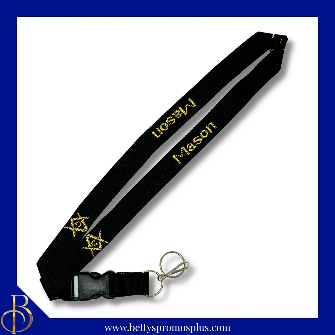 Mason Masonic Woven Embroidered Lanyard-Masonic Paraphernalia-Masonic Luggage Tag-Betty's Promos Plus