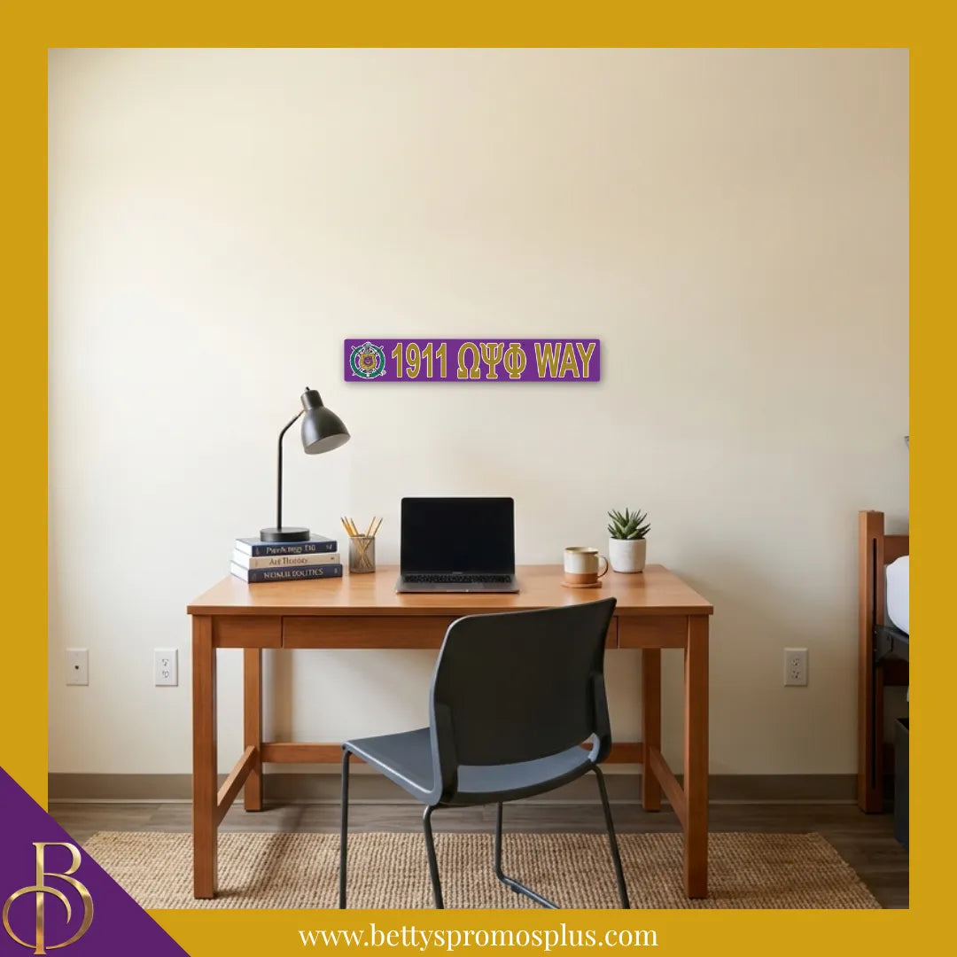 Omega Psi Phi 1911 ΩΨΦ Way Street Sign-Omega Psi Phi Paraphernalia-Omega Psi Phi Street Sign-Betty's Promos Plus