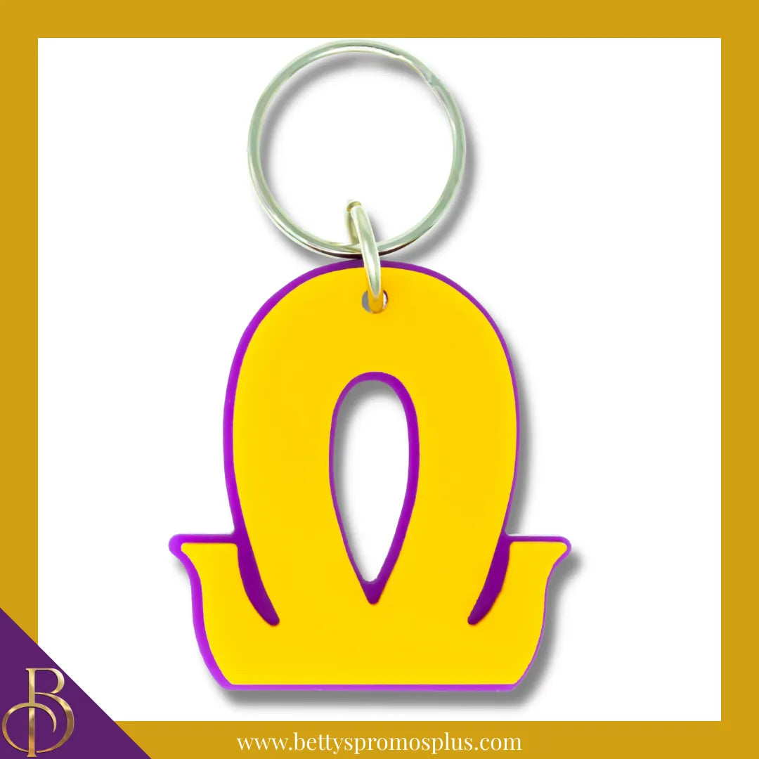 Omega Psi Phi ΩΨΦ "Omega" Acrylic Keychain-Gold-Omega Psi Phi Paraphernalia-Omega Psi Phi Keychain-Betty's Promos Plus
