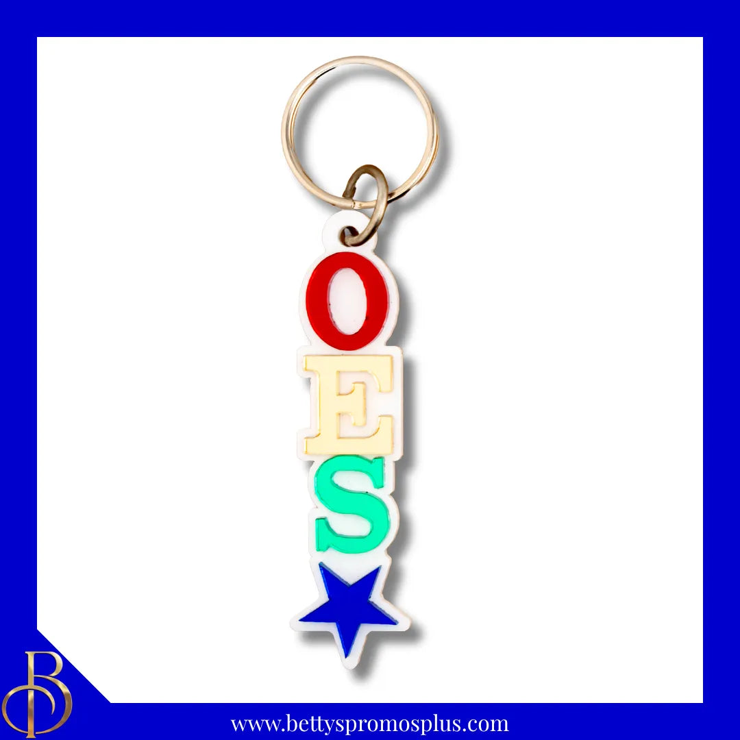 Order of Eastern Star OES Vertical Acrylic Keychain-Order of Eastern Star Paraphernalia-Order of Eastern Star Keychain-Betty's Promos Plus