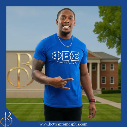 Phi Beta Sigma ΦΒΣ Founding Date Screen Printed T-Shirt-Phi Beta Sigma Paraphernalia-Phi Beta Sigma T-Shirts-Betty's Promos Plus