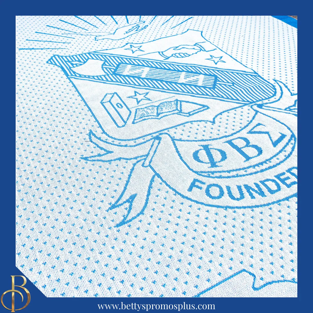 Phi Beta Sigma ΦΒΣ Shield Afghan Throw Blanket-Phi Beta Sigma Paraphernalia-Phi Beta Sigma Blanket-Betty's Promos Plus