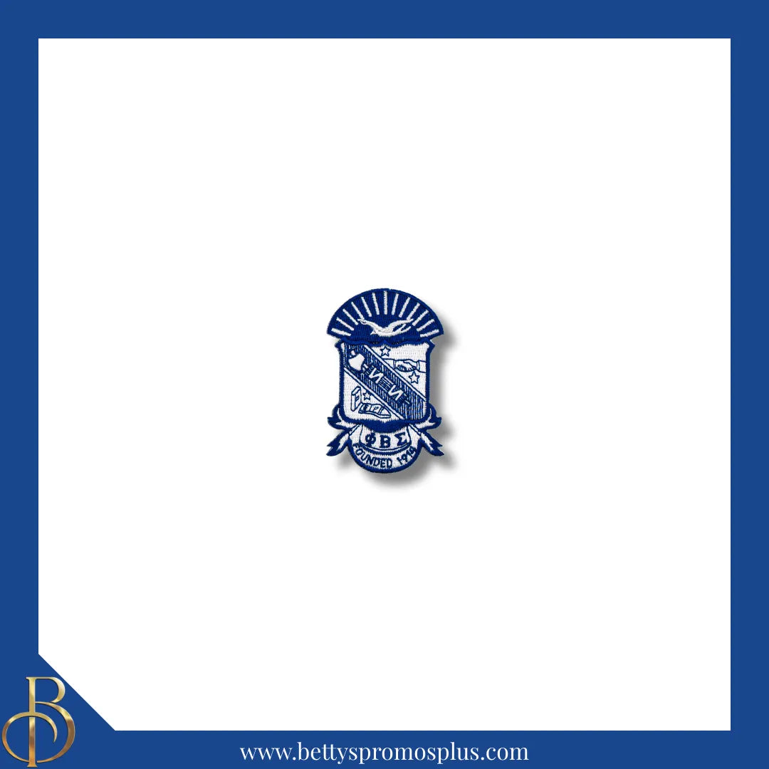 Phi Beta Sigma ΦΒΣ Shield Iron-on Embroidered Patch-Small - 3"-Phi Beta Sigma Paraphernalia-Phi Beta Sigma Patch-Betty's Promos Plus