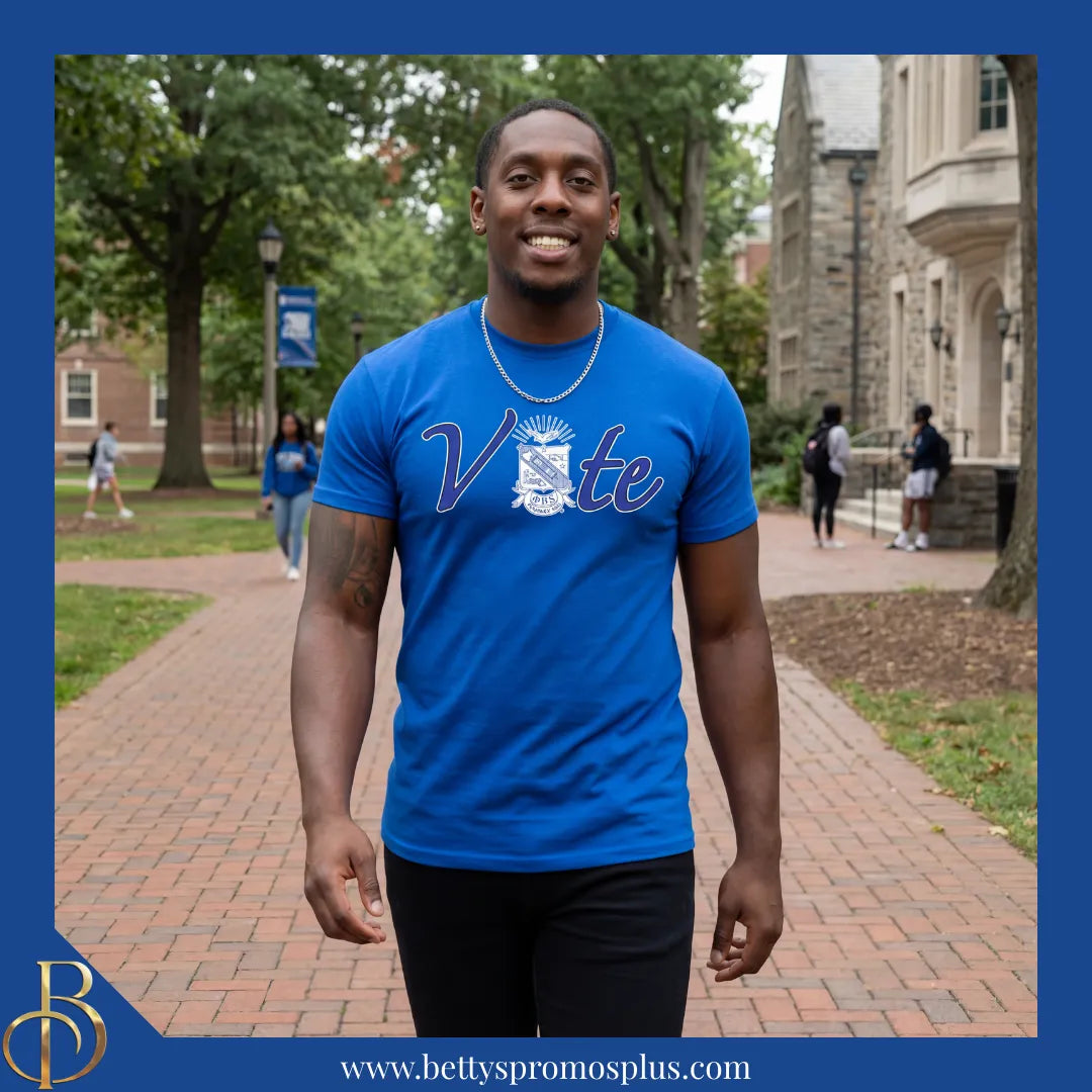 Phi Beta Sigma ΦΒΣ VOTE Screen Printed T-Shirt-Phi Beta Sigma Paraphernalia-Phi Beta Sigma T-Shirts-Betty's Promos Plus