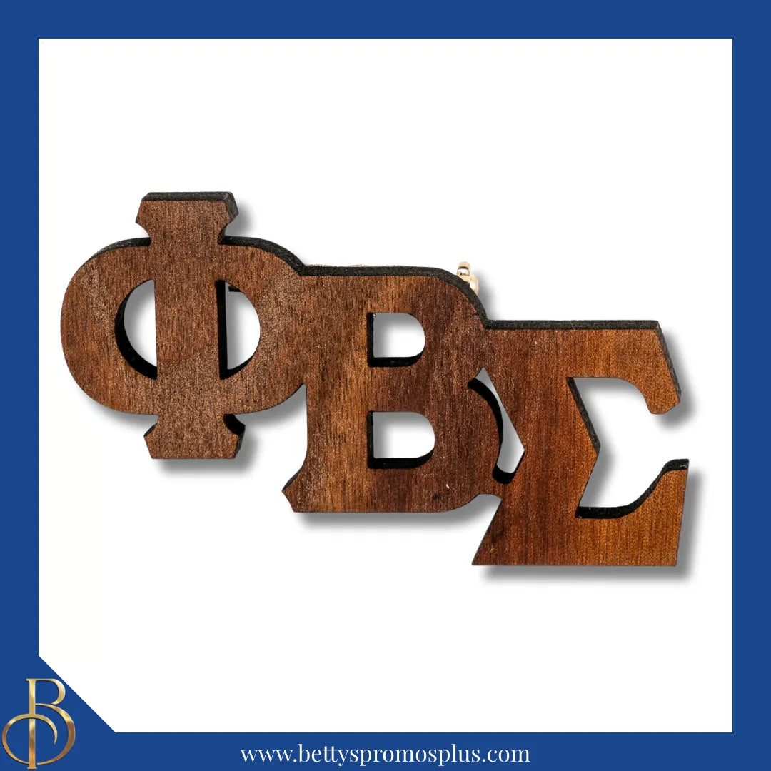 Phi Beta Sigma ΦΒΣ Wooden Greek Letters Lapel Pin-Large-Phi Beta Sigma Paraphernalia-Phi Beta Sigma Lapel Pin-Betty's Promos Plus
