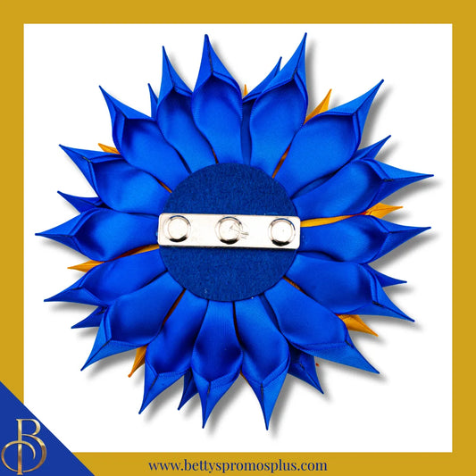 Sigma Gamma Rho ΣΓΡ Blue Gemstones Silk Flower Brooch-Sigma Gamma Rho Paraphernalia-Sigma Gamma Rho Lapel Pin-Betty's Promos Plus