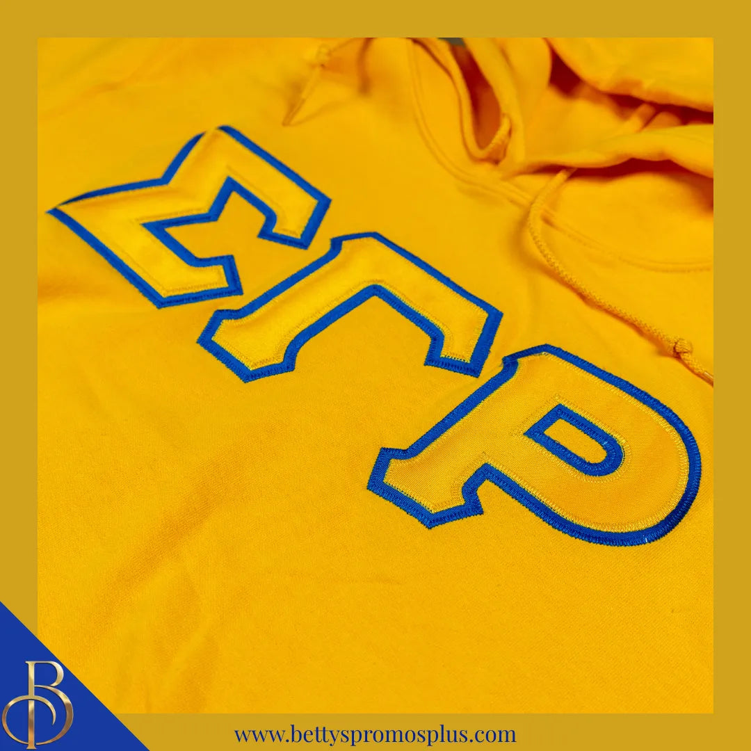 Sigma Gamma Rho ΣΓΡ Greek Letter Double-Stitched Embroidered Hoodie-Sigma Gamma Rho Paraphernalia-Sigma Gamma Rho Hoodie-Betty's Promos Plus