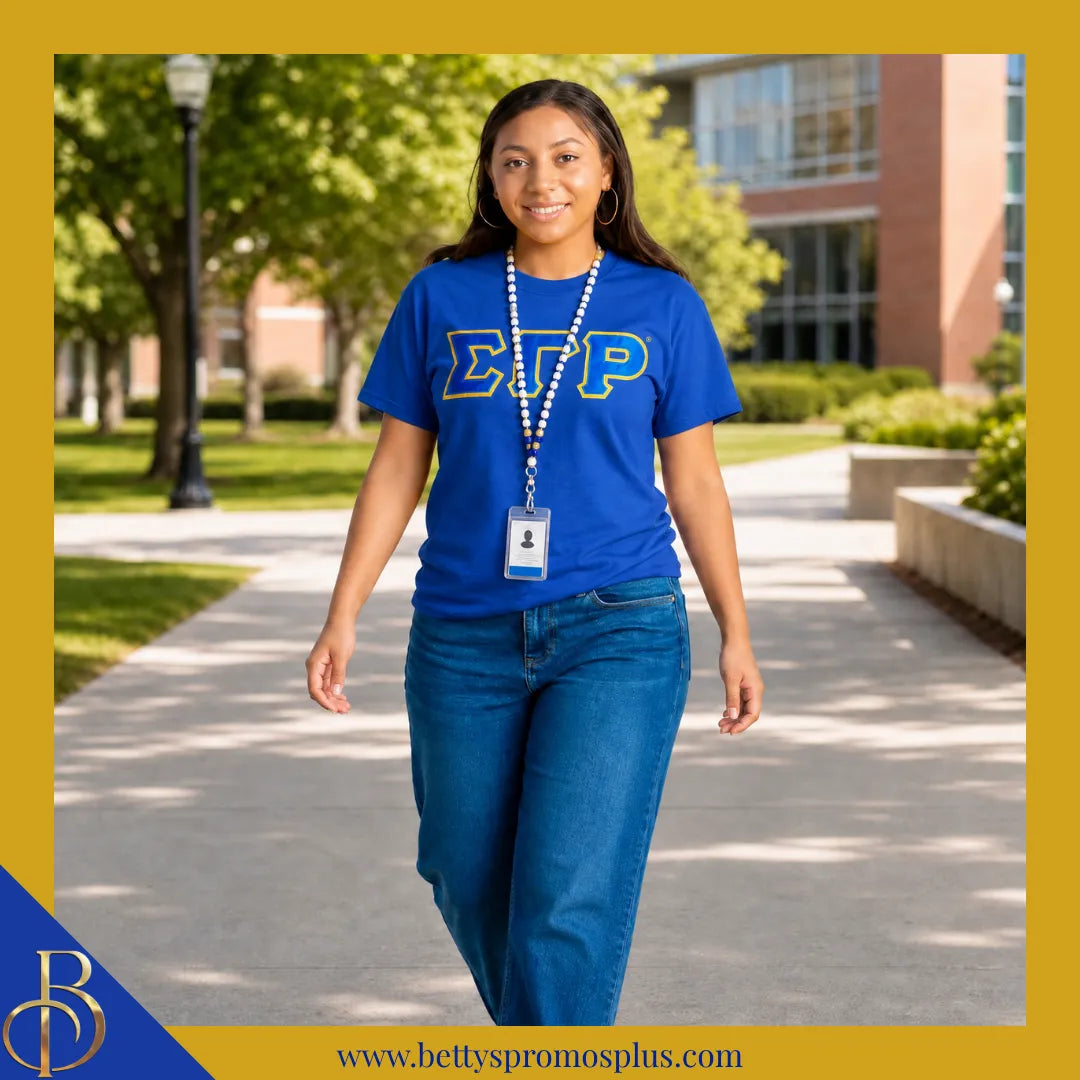 Sigma Gamma Rho ΣΓΡ Pearl Lanyard with Rhinestone Spacers-Sigma Gamma Rho Paraphernalia-Sigma Gamma Rho Lanyards-Betty's Promos Plus