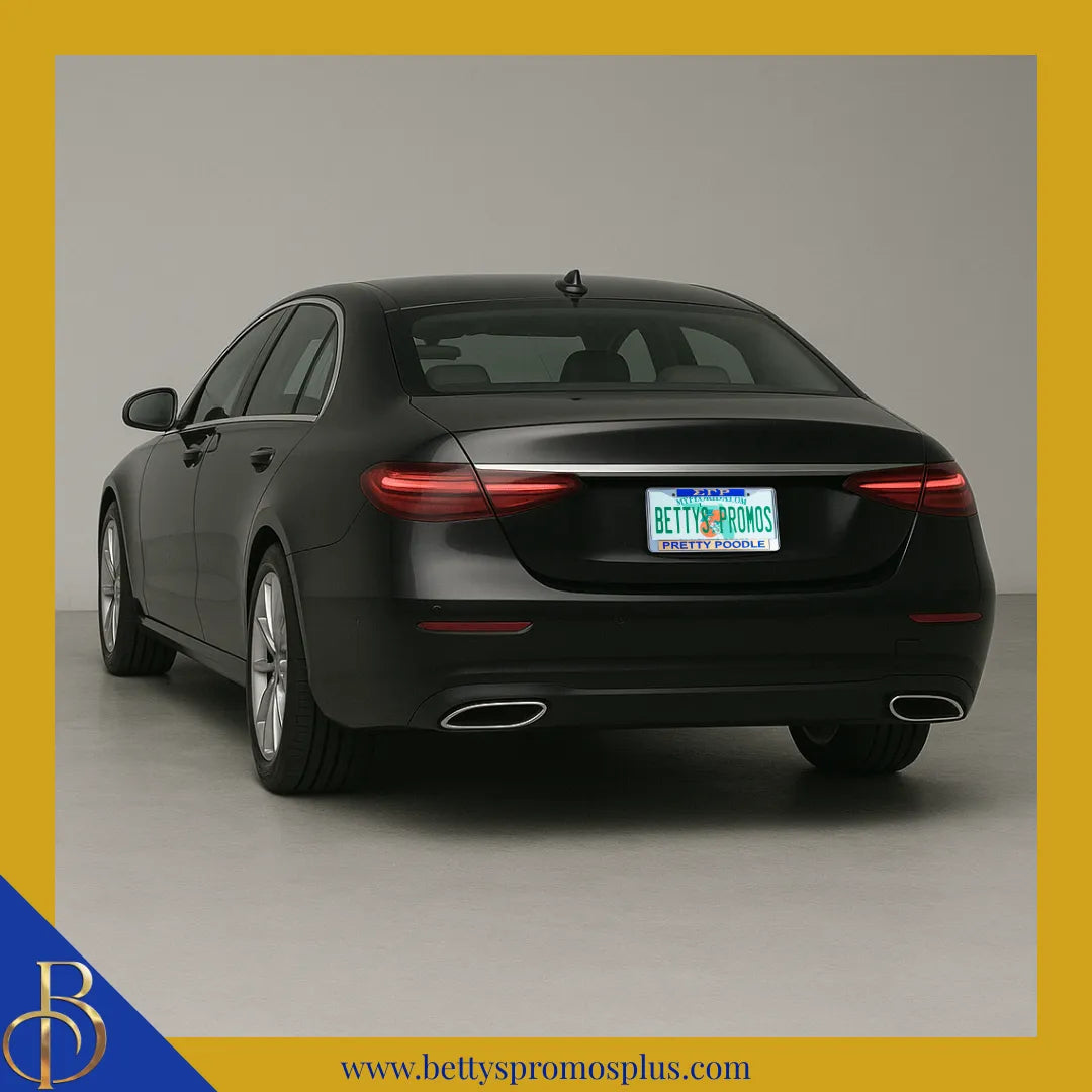 Sigma Gamma Rho ΣΓΡ Pretty Poodle Chrome Laser Engraved Mirrored Acrylic Auto Tag License Plate Frame-Sigma Gamma Rho Paraphernalia-Sigma Gamma Rho Auto Tag Frame-Betty's Promos Plus