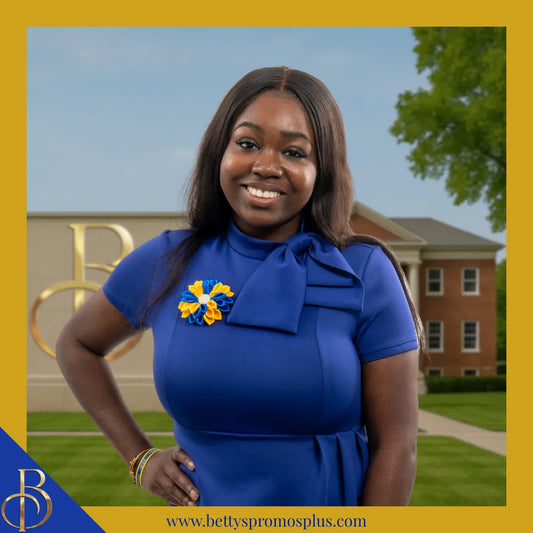 Sigma Gamma Rho ΣΓΡ Silk Flower Brooch-Sigma Gamma Rho Paraphernalia-Sigma Gamma Rho Lapel Pin-Betty's Promos Plus